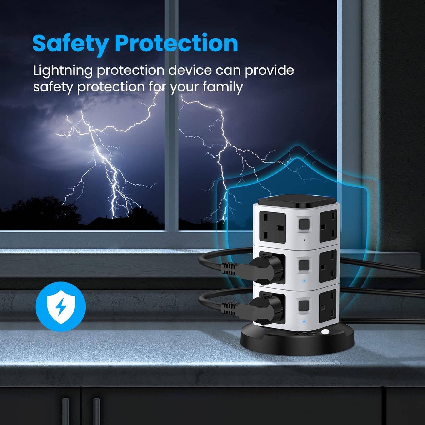 16-In-1 Tower Extension Surge Protection