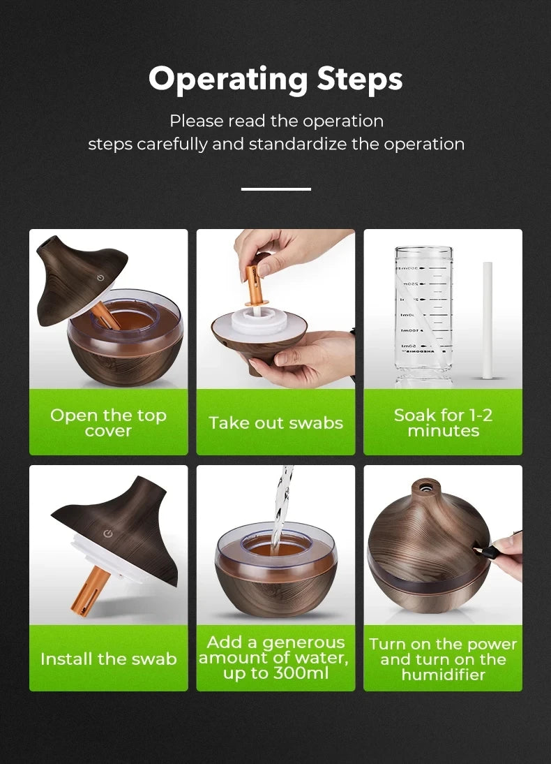 Step-by-step guide for operating a device with images and text instructions.