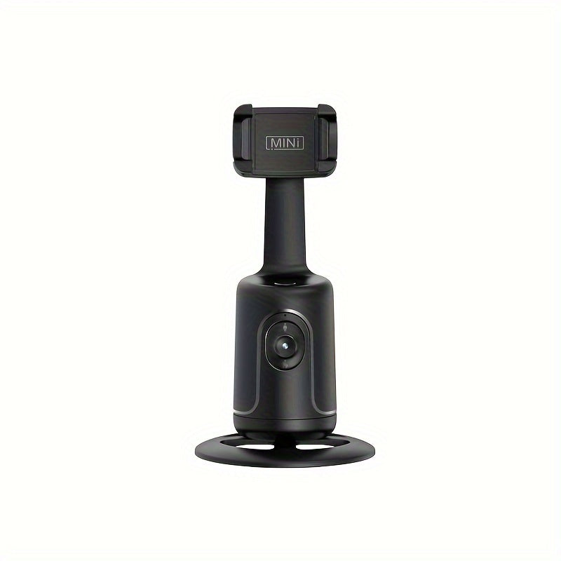 Black camera with a suction cup on a white background