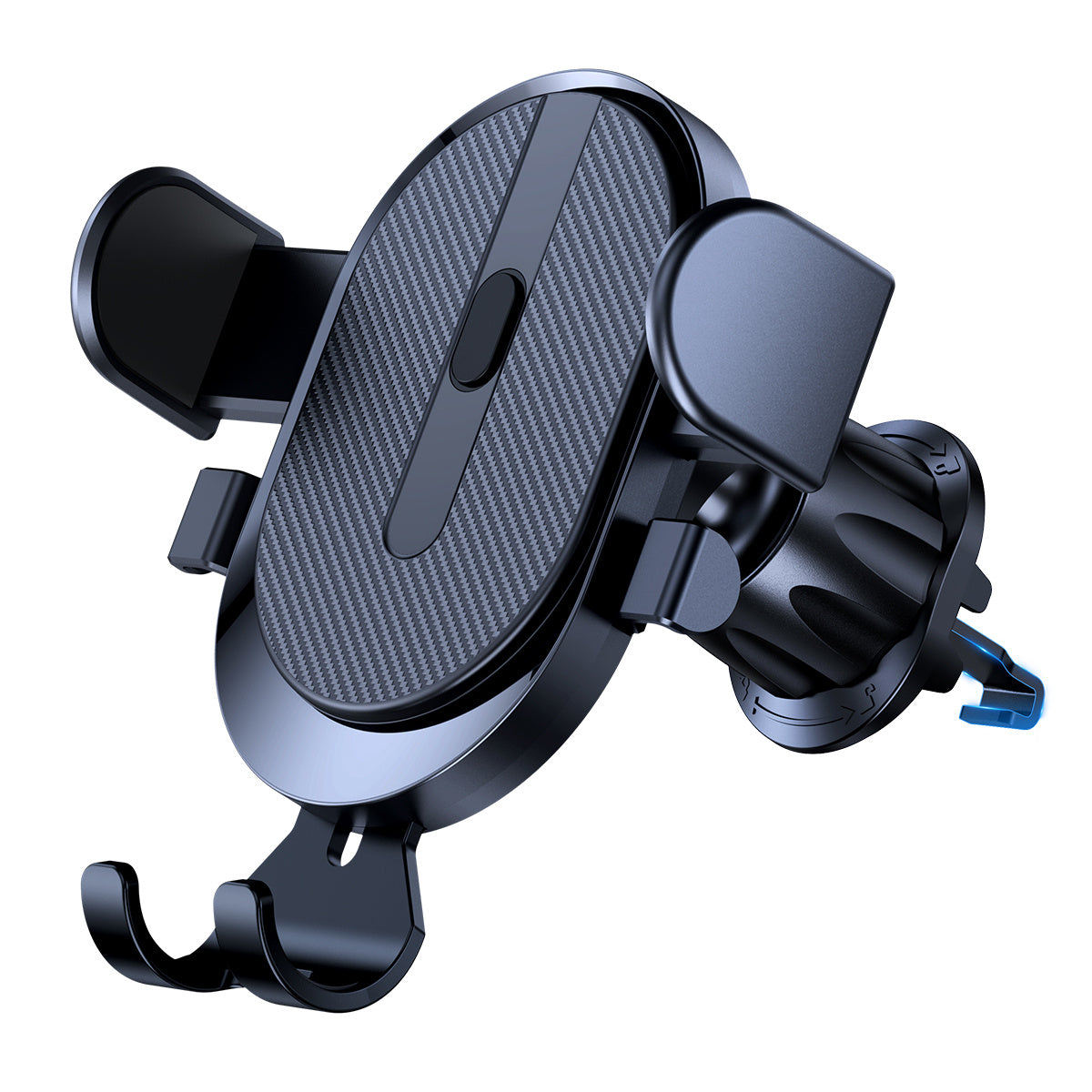 Black car phone holder on a white background