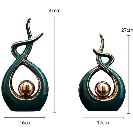 Decorative earrings with measurements on a white background