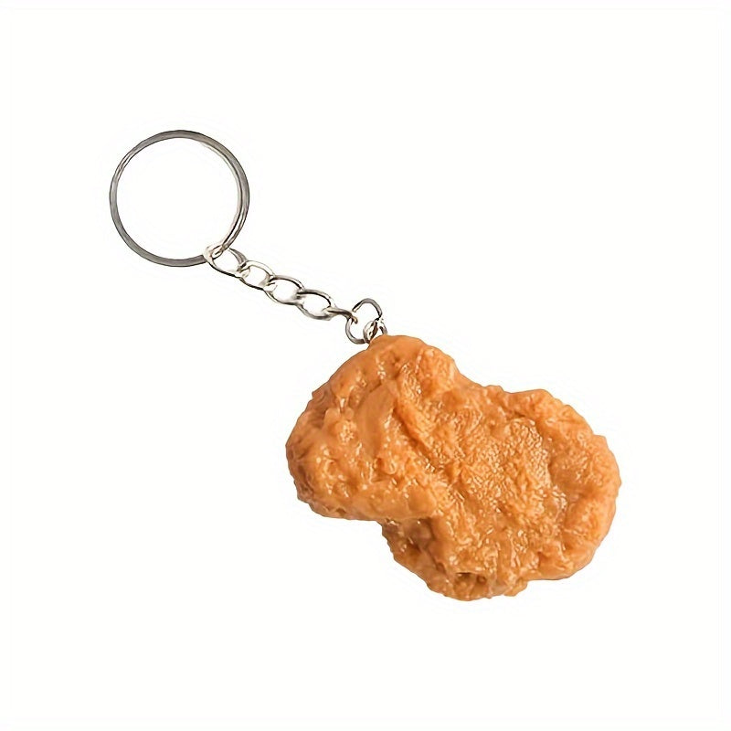Chicken Nugget Keychain with a textured orange object on a white background