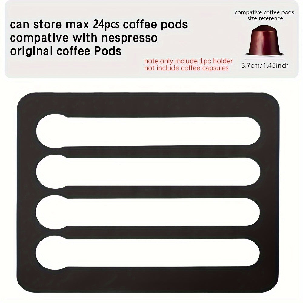 Coffee pod holder compatible with Nespresso pods on a white background