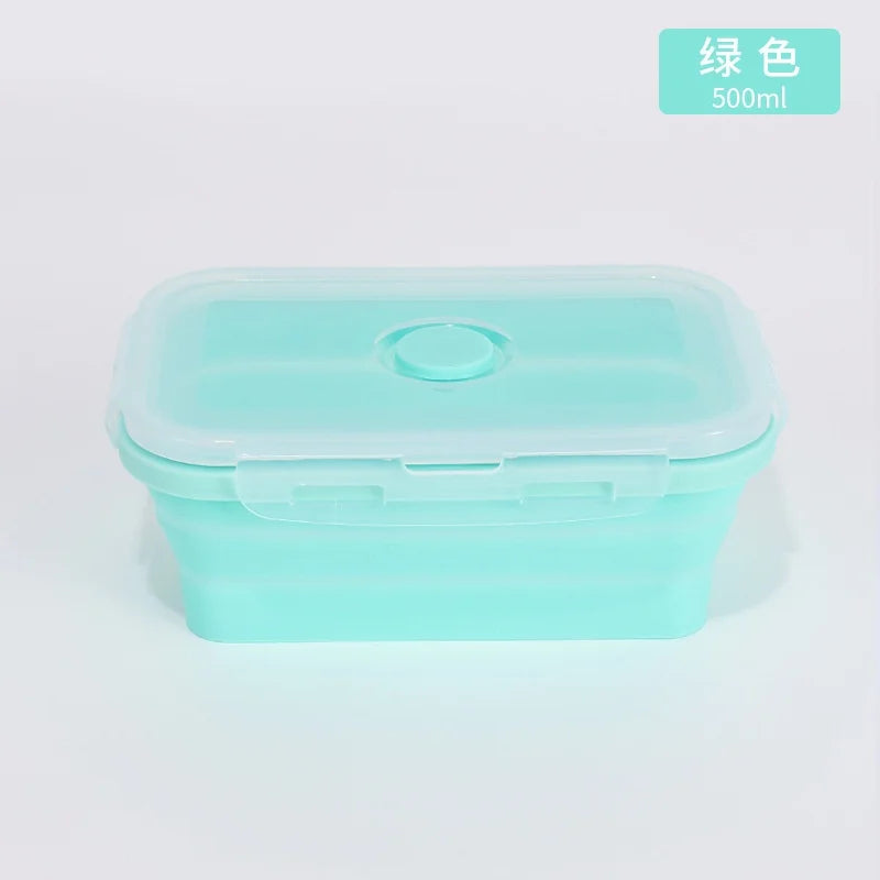 Green silicone container on a light gray background