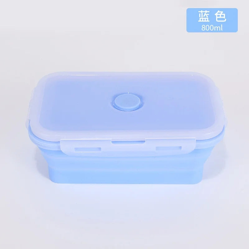 Blue silicone container on a white background