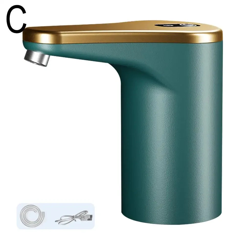 Green and gold faucet on a white background