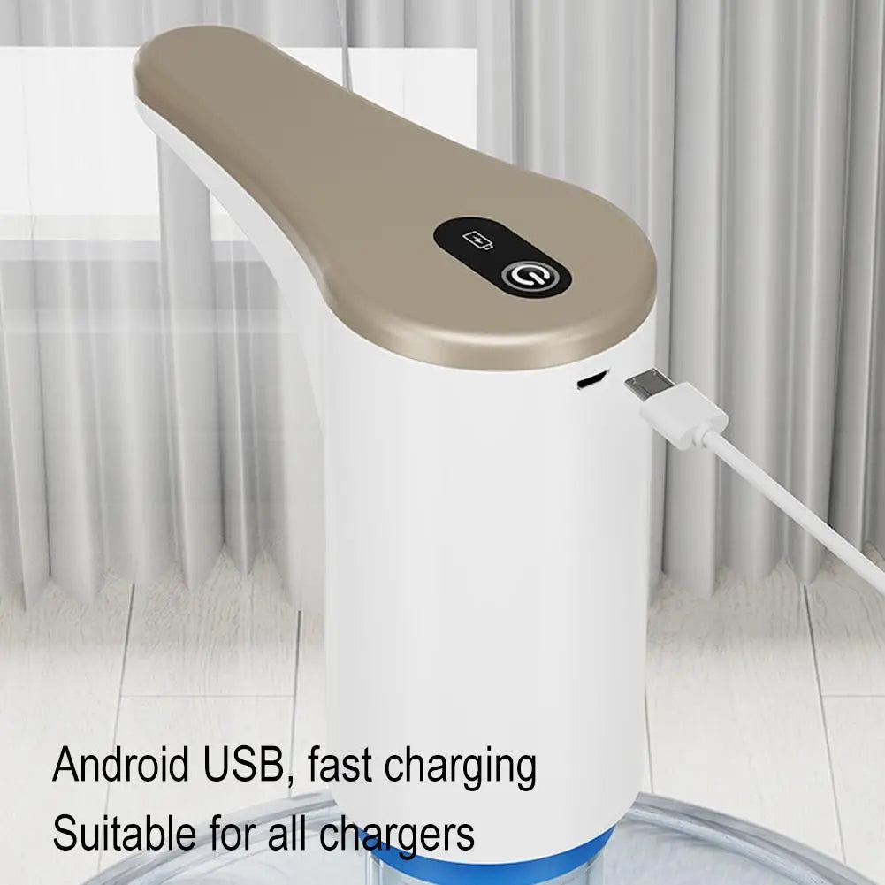 White electronic device with beige top, USB cable, and text about Android USB and fast charging.