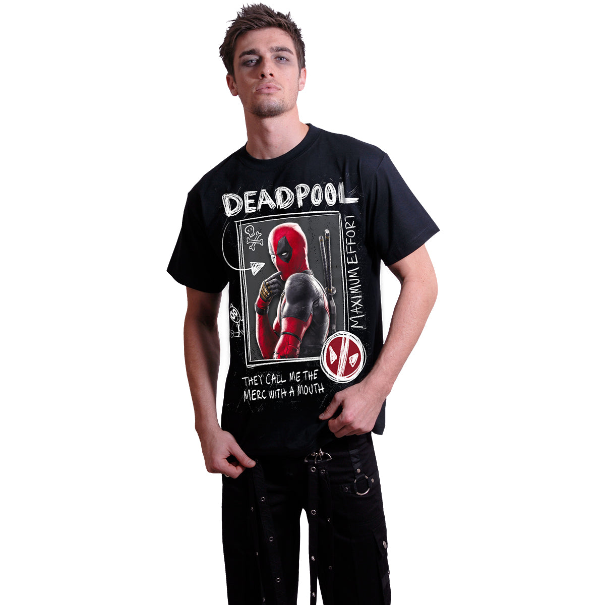 Deadpool & Wolverine Sketches T-Shirt Black Official Licensed Marvel Cotton Tee