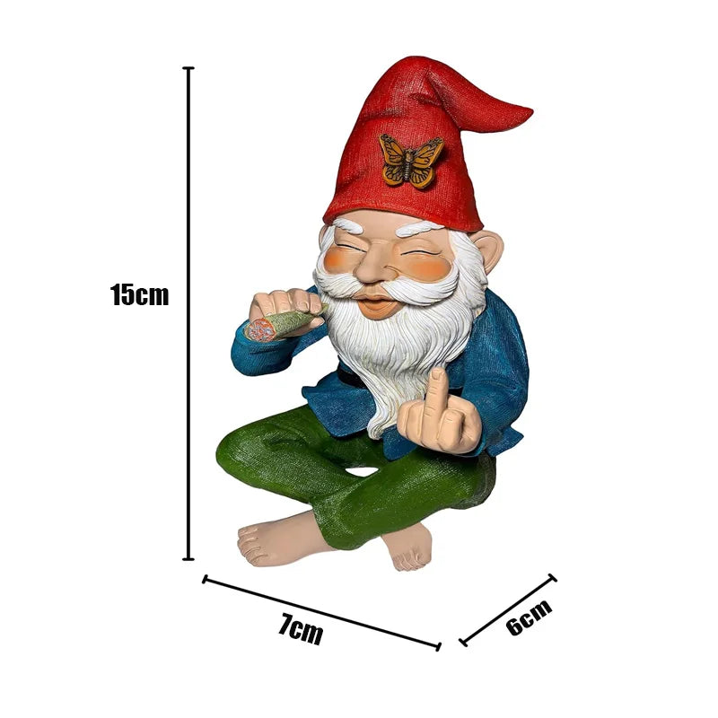 Gnome figurine with measurements on a white background