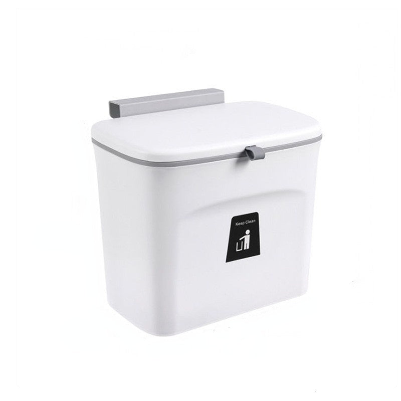 White wall-mounted toilet cistern with a black icon on a white background