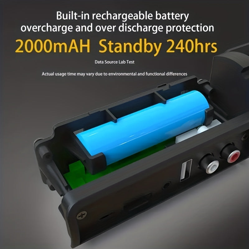 Battery pack with a blue battery inside, showing '2000mAh Standby 240hrs' text on a dark background.