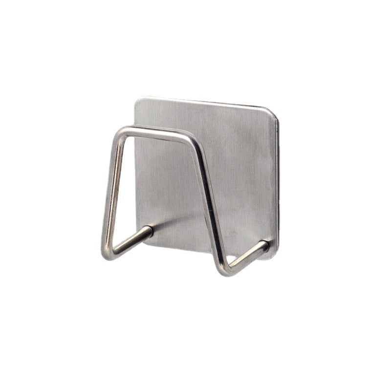 Metallic wall hook on a white background
