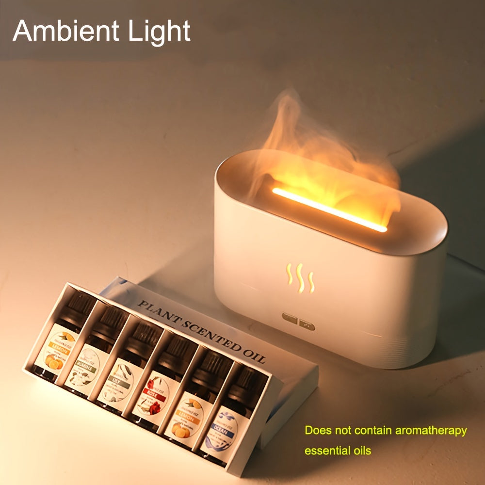 Diffuser with light emission and plant scented oil packaging on a neutral background