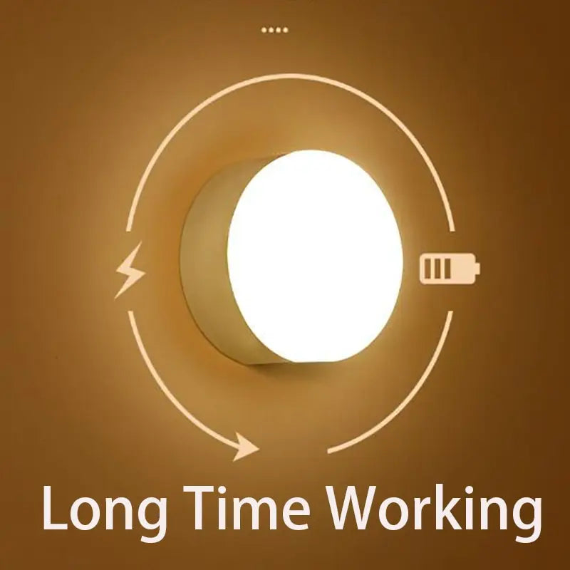 Light bulb icon with battery symbol and text 'Long Time Working' on a brown background