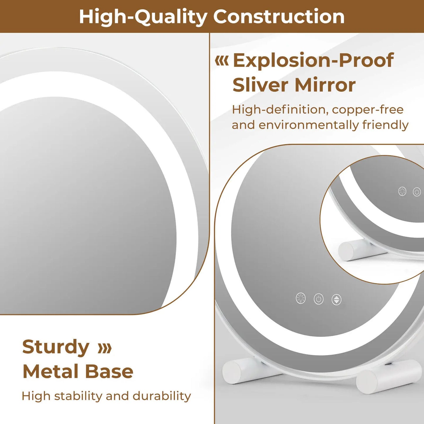LED Makeup Mirror with Stand
