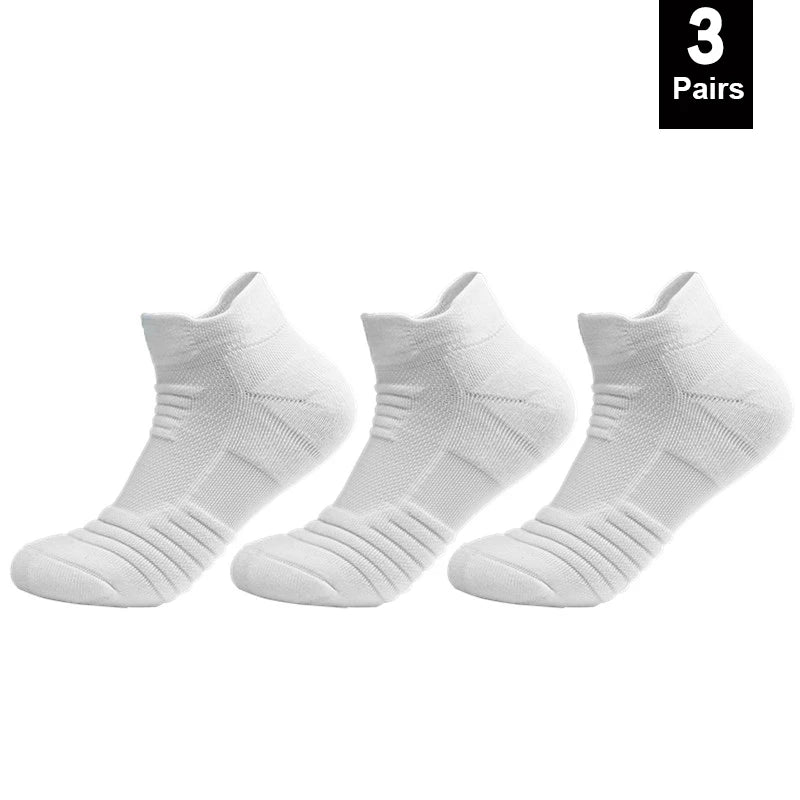 Three pairs of white socks on a white background with '3 Pairs' text.
