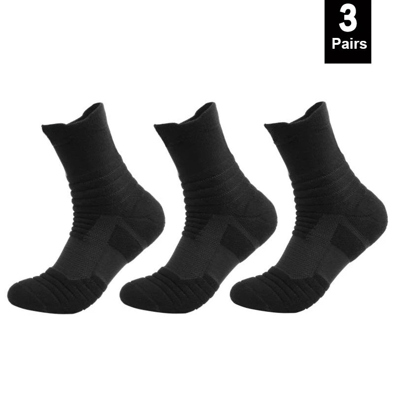 Three pairs of black socks on a white background with '3 Pairs' text.