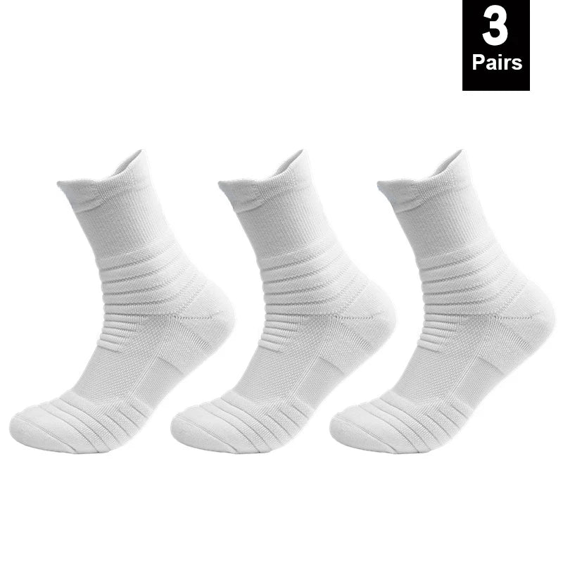 Three pairs of white socks on a white background with '3 Pairs' text.