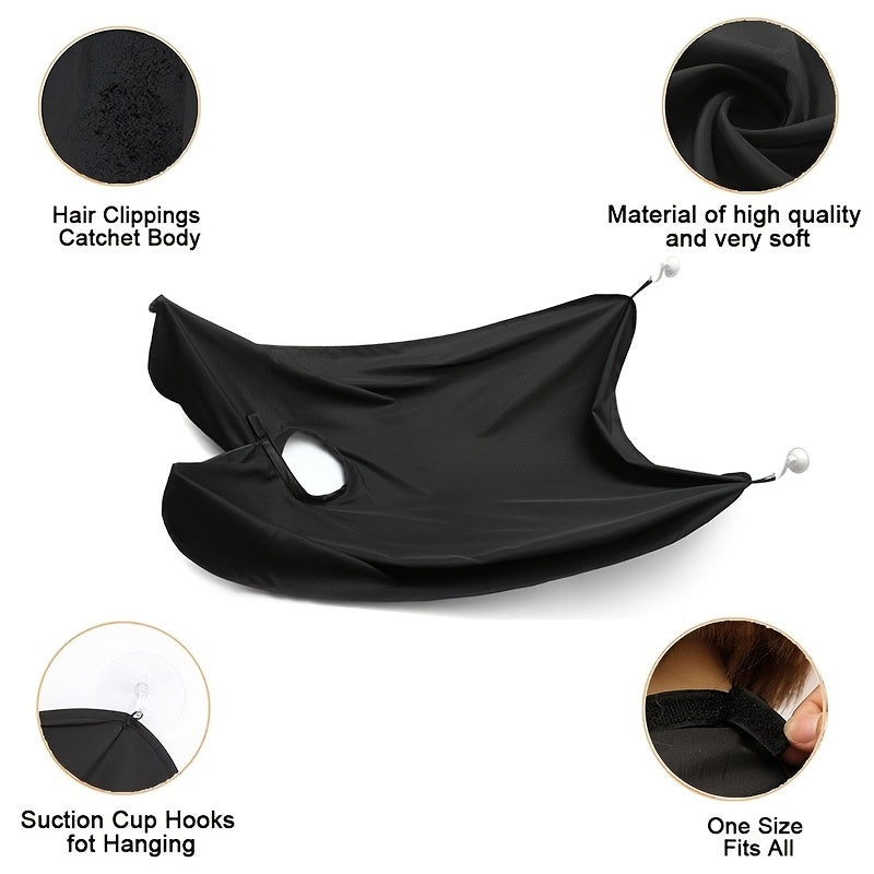 Black hair clippings catcher with features highlighted on a white background