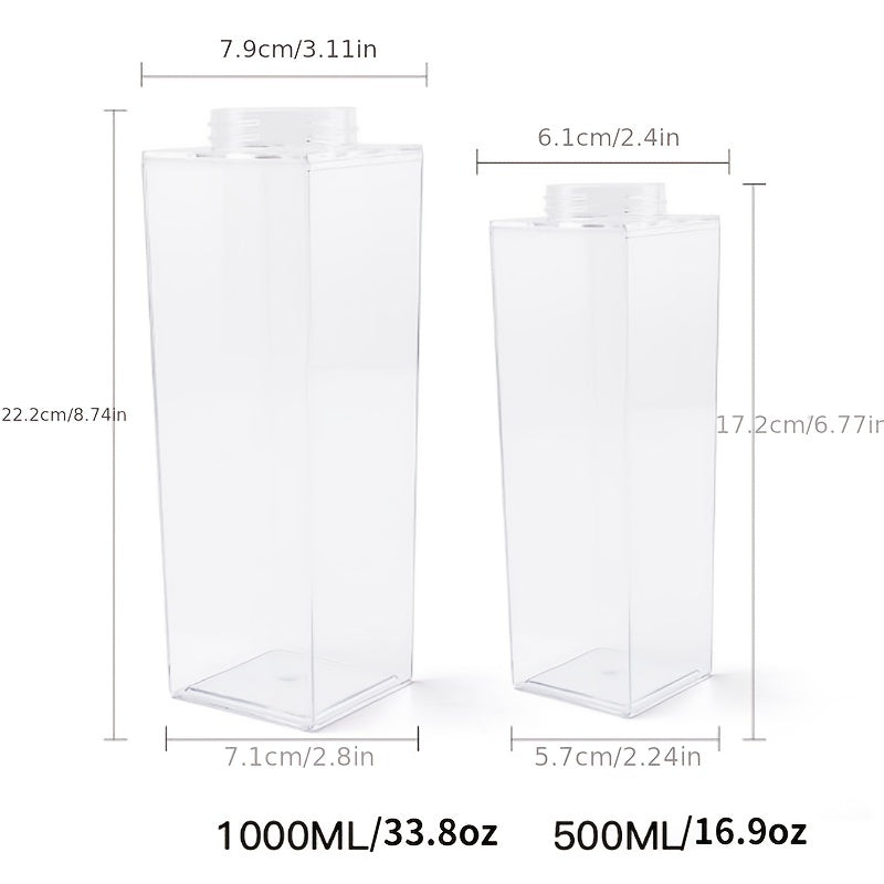 Two clear plastic bags with measurements and volume labels on a white background