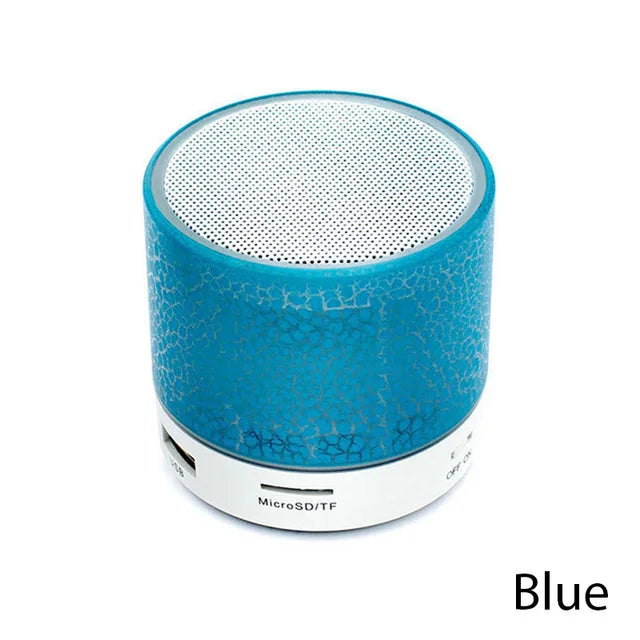 Blue portable speaker on a white background