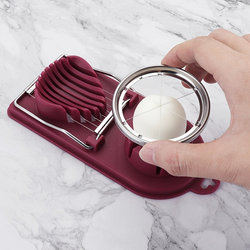 Egg holder with a white egg on a marble surface