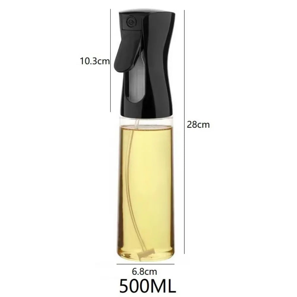 Spray bottle with black nozzle and measurement details on a white background
