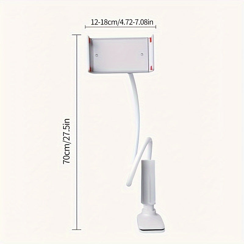 White phone holder with dimensions indicated on a white background