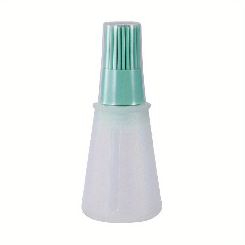 White bottle with green cap on a white background