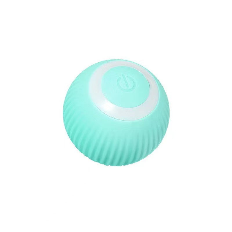 Turquoise ribbed ball with white top on a white background