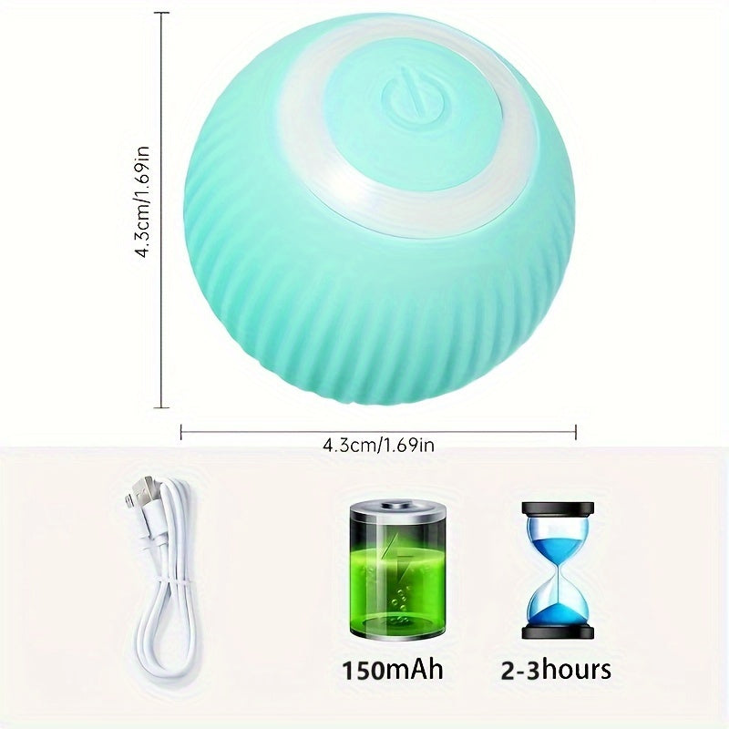 Teal-colored device with dimensions, charging cable, battery indicator, and sand timer on a white background