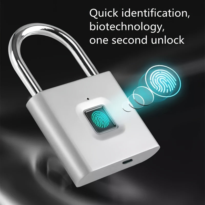 Fingerprint lock with biotechnology feature on a dark background