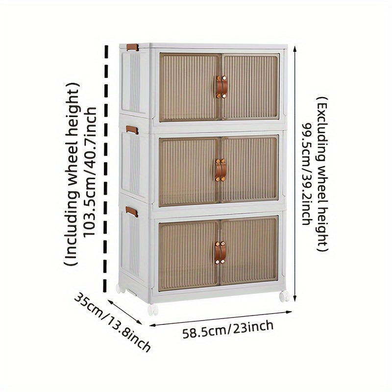 Storage cabinet with dimensions labeled on a white background