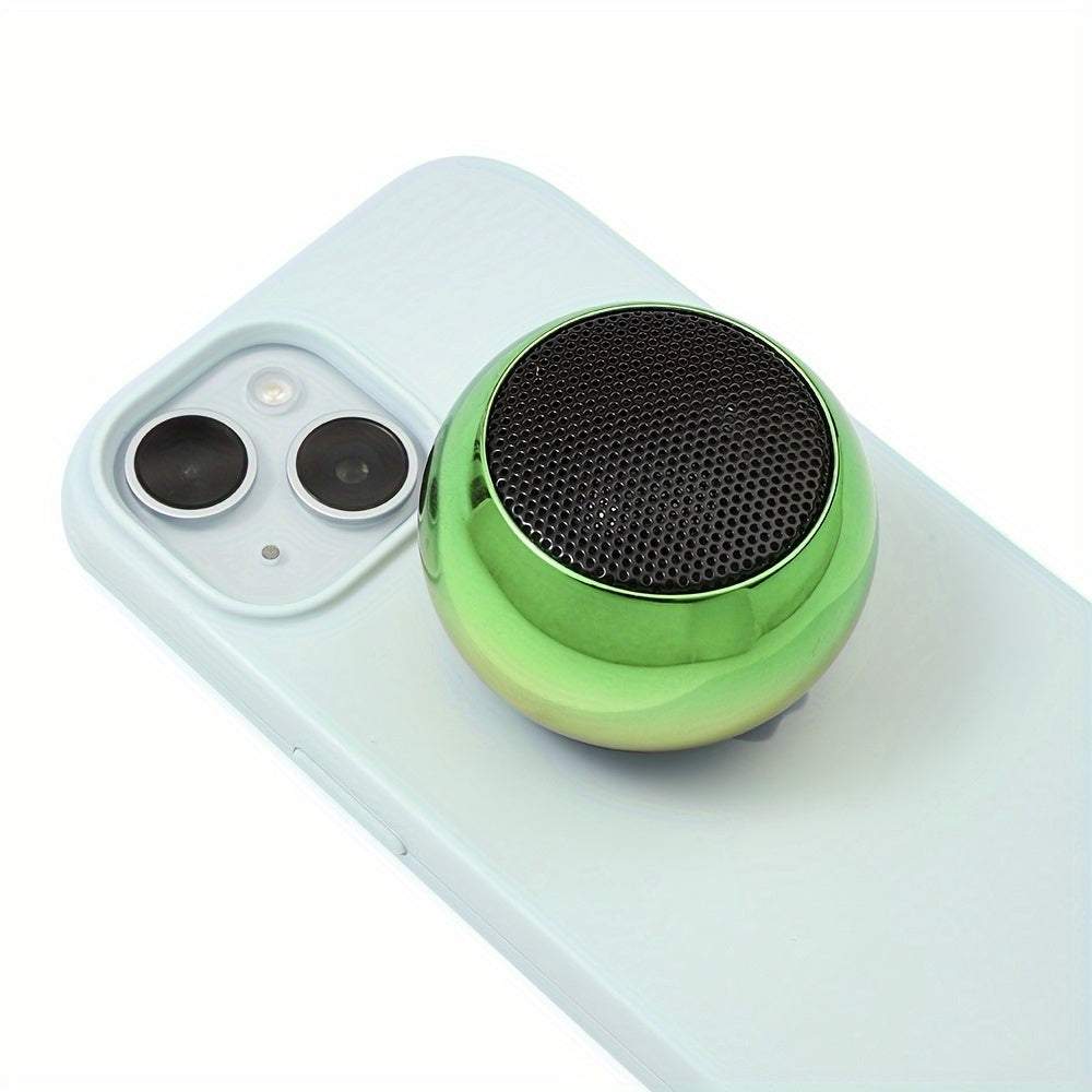 Green magnetic phone holder on a smartphone with a white background