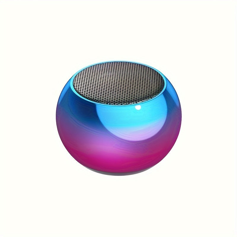 Colorful spherical speaker on a white background