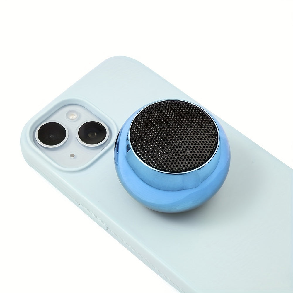 Phone case with a blue accent and black speaker grille on a white background