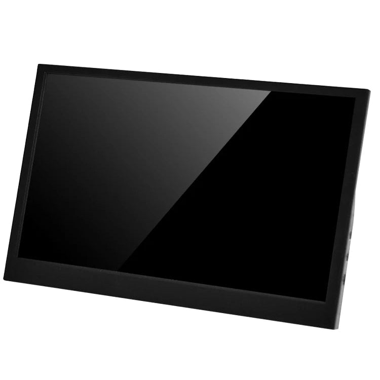 Black rectangular display screen on a white background