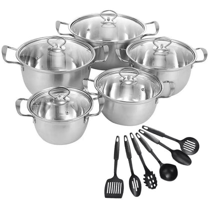 Stainless Steel Pan Set with Utensils
