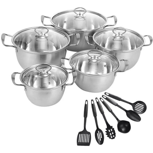 Stainless Steel Pan Set with Utensils