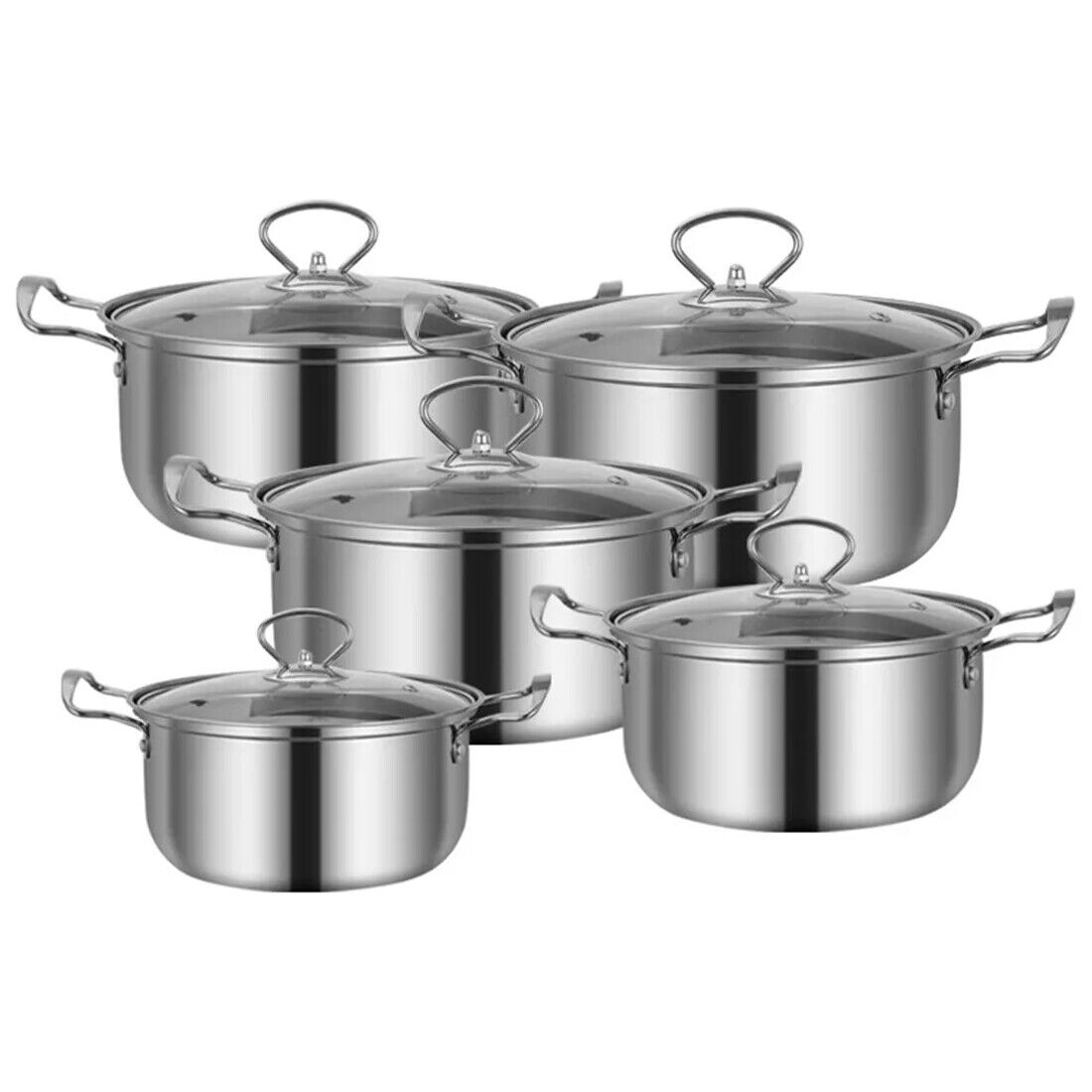 11 Piece Stainless Steel Pan Set