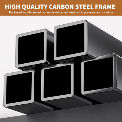 High-quality carbon steel frame with text on a white background