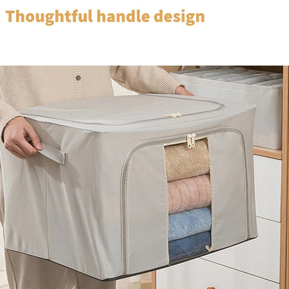 Beige Storage Box with Handle