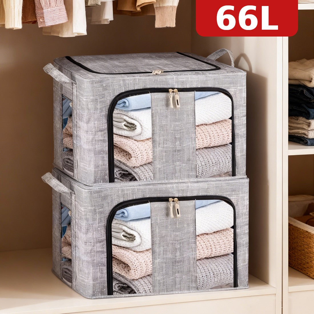 2 Pack Extra Large 66L Storage Box