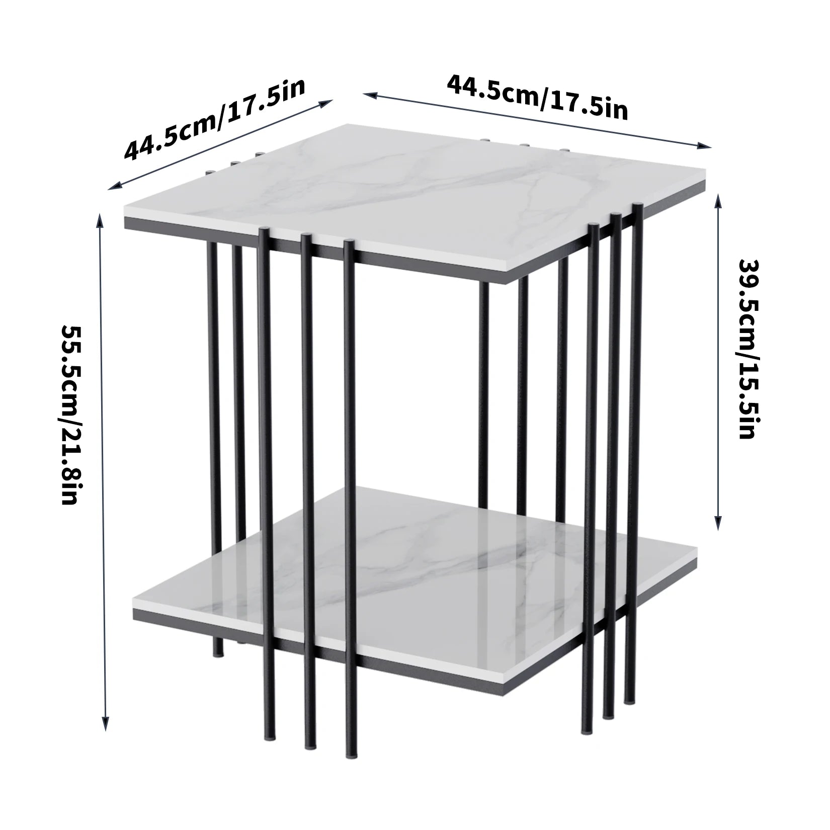 Dimensions of 2 Tier Marble Side Table