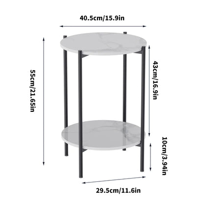 Small round table with dimensions labeled on a white background