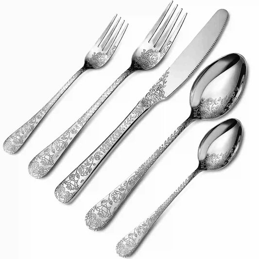 20 Piece Floral Cutlery Set