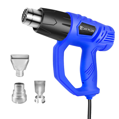 Blue heat gun with multiple nozzles on a white background