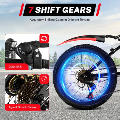 Bicycle with gear shift mechanism and blue rim on a road background