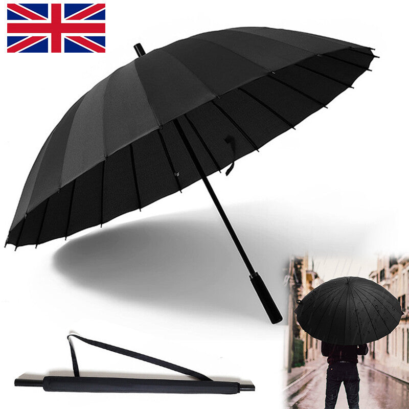 Large Black Umbrella with UK Flag