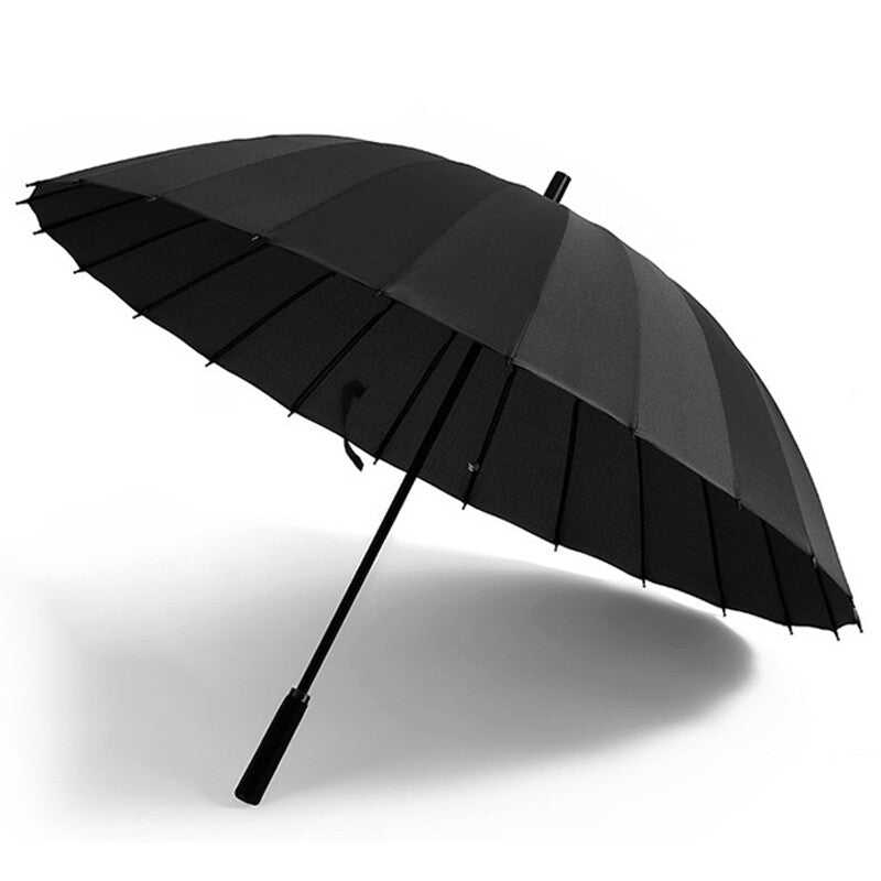 Large Black Umbrella on a White Background